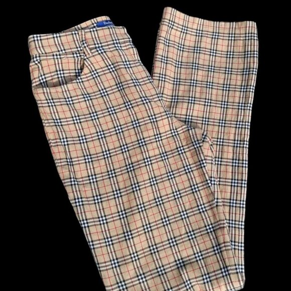 Vintage Burberrys of London Blue Label Nova Check Plaid Pants Women's Size 36 M - Picture 8 of 9